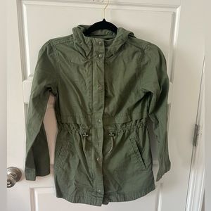 2/$25 Girls Olive Green Coat with Hood